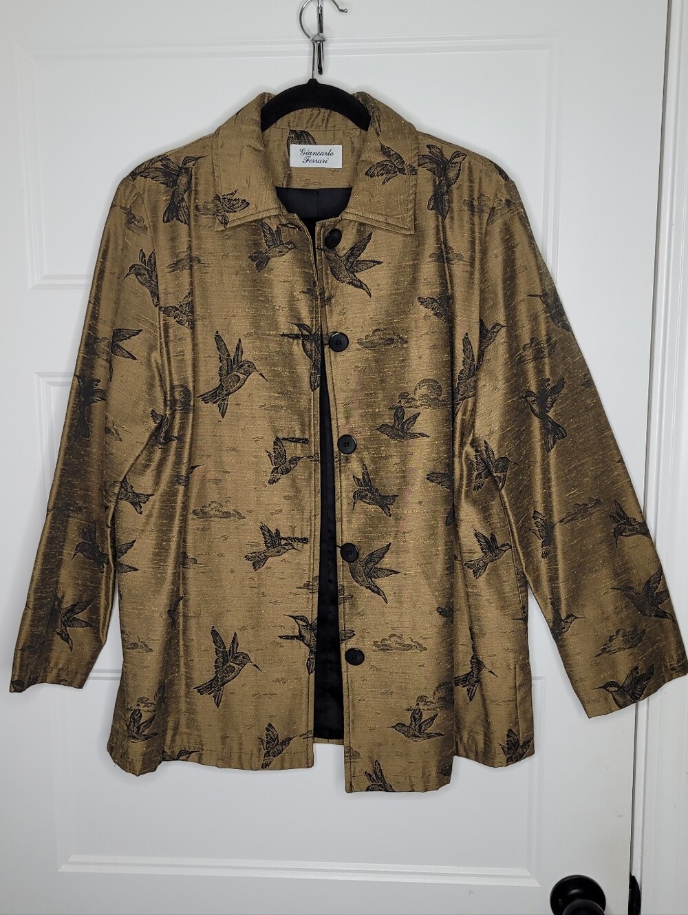 Vintage Giancarlo Ferrari  hummingbird print jacket. Size 10